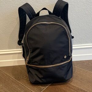 Lululemon City Adventurer Backpack 20L black with gold hardware, EUC